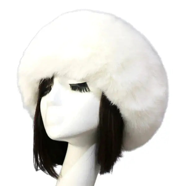 Bandeau Fourrure Blanc Éclatant