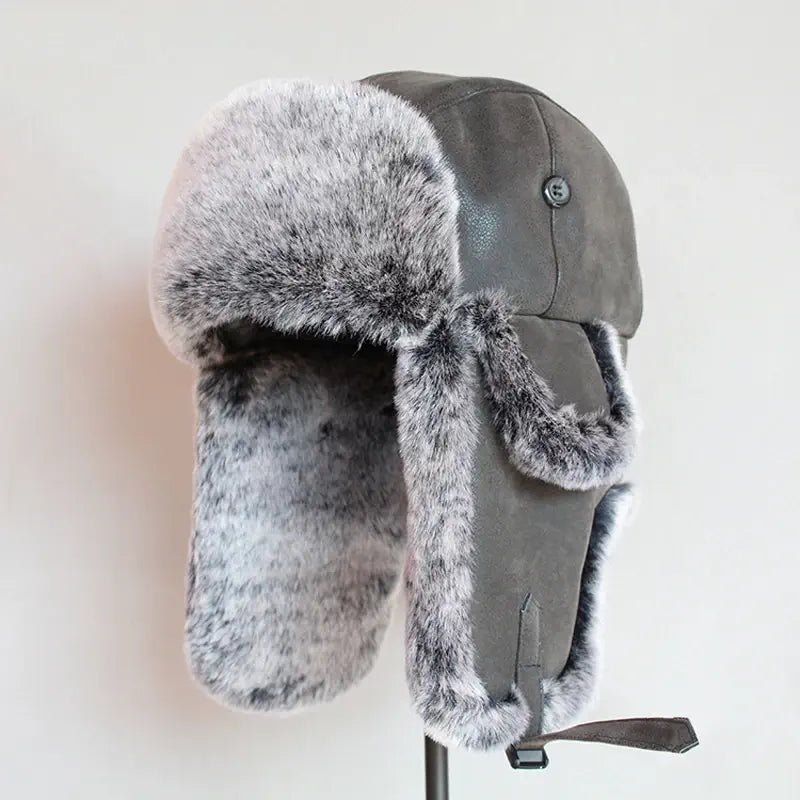 CHAPKA LUXE EN CUIR ET FOURRURE