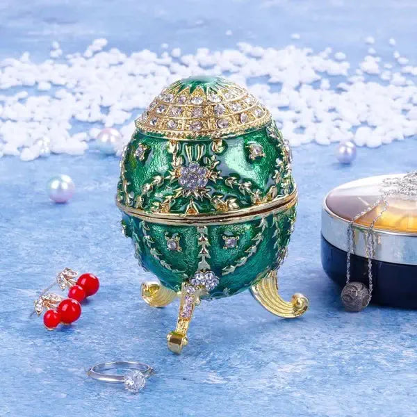 Œuf Fabergé Émeraude Royale - Reproduction de Collection