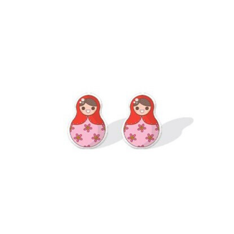 Boucles d'Oreilles Matriochka PHILOMÈNE - Édition Unique
