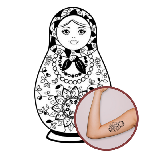 Tattoo Poupée Russe Florale