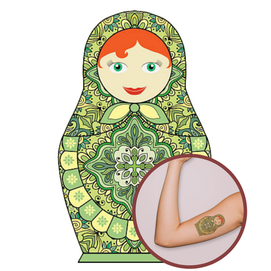 "Tatouage Poupée Russe Verte - Édition Exclusive"