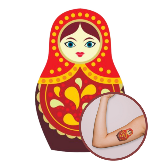 Tatouages Poupée Russe Rouge