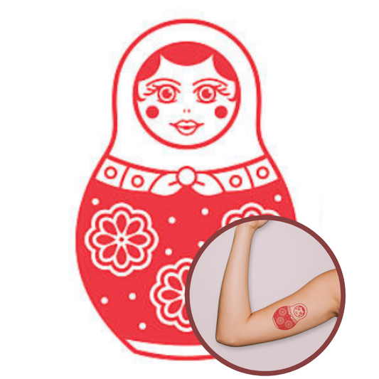 Tatouage Poupée Russe Rouge Iconique