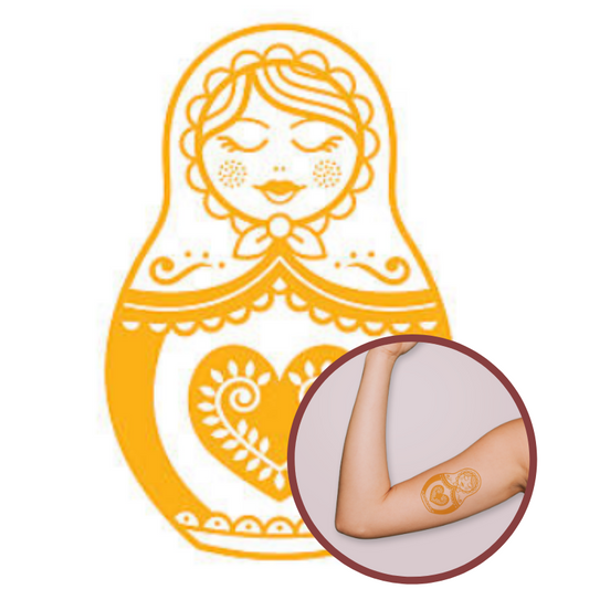 Tatouage Poupée Russe Collection Jaune