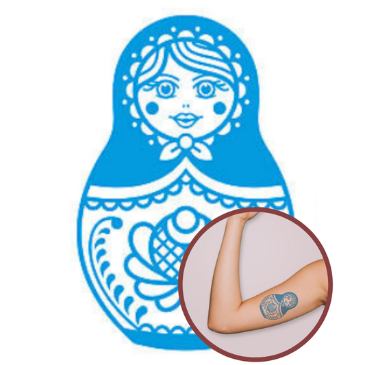 Tatouage Poupée Russe Blue Sky Dream