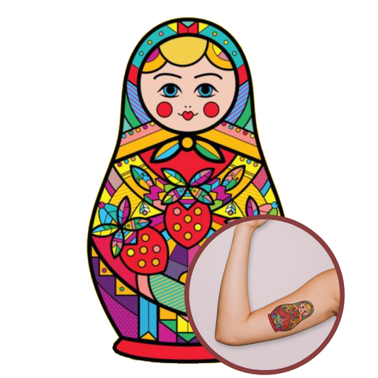 Tatouage Poupée Russe Fraise - Édition Spéciale