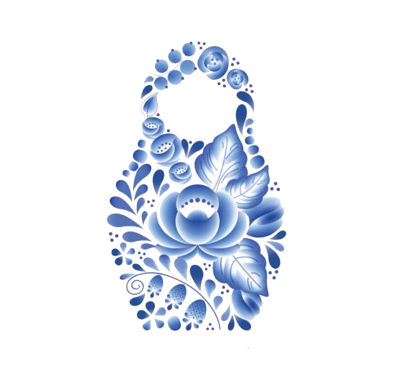 Tatouage Poupée Russe Fleurs Bleues - Designs Uniques