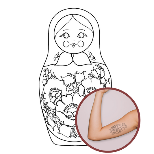 Tatouage Poupée Russe Élégant