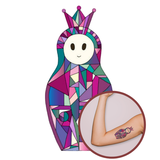 Tatouage Poupée Russe Géométrique - Collection Matryoshka Glam