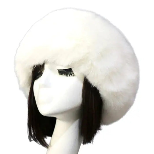 Bandeau Fourrure Blanc Éclatant
