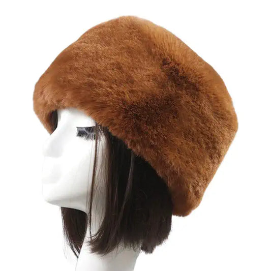 Bonnet Russe Femme en Marron Clair