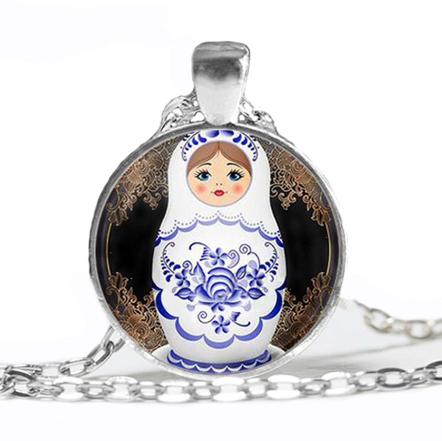 Collier Matriochka Blanc - Édition Limitée