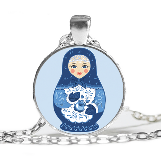 Collier Matriochka Bleu - Édition Exclusive