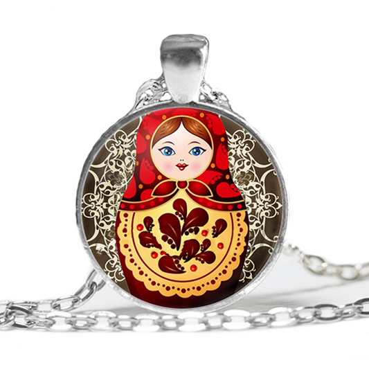 Collier Matriochka Jaune - Collection Éclatante