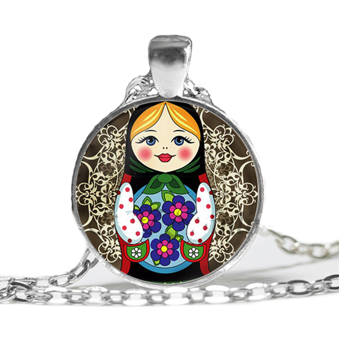 Collier Matriochka Fleurs - Collection Exquise