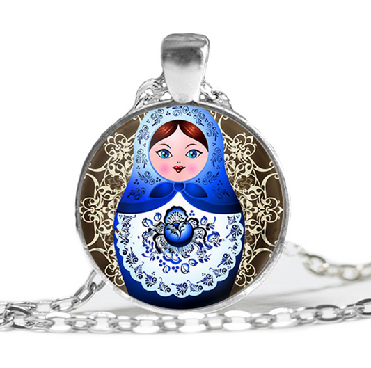 Collier Matriochka Bleue - Édition Spéciale