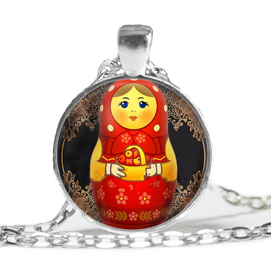 Collier Matriochka Rouge & Jaune