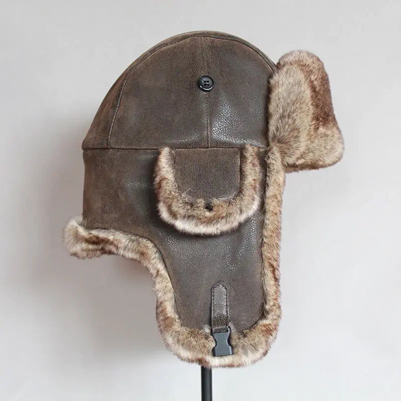 CHAPKA LUXE EN CUIR ET FOURRURE