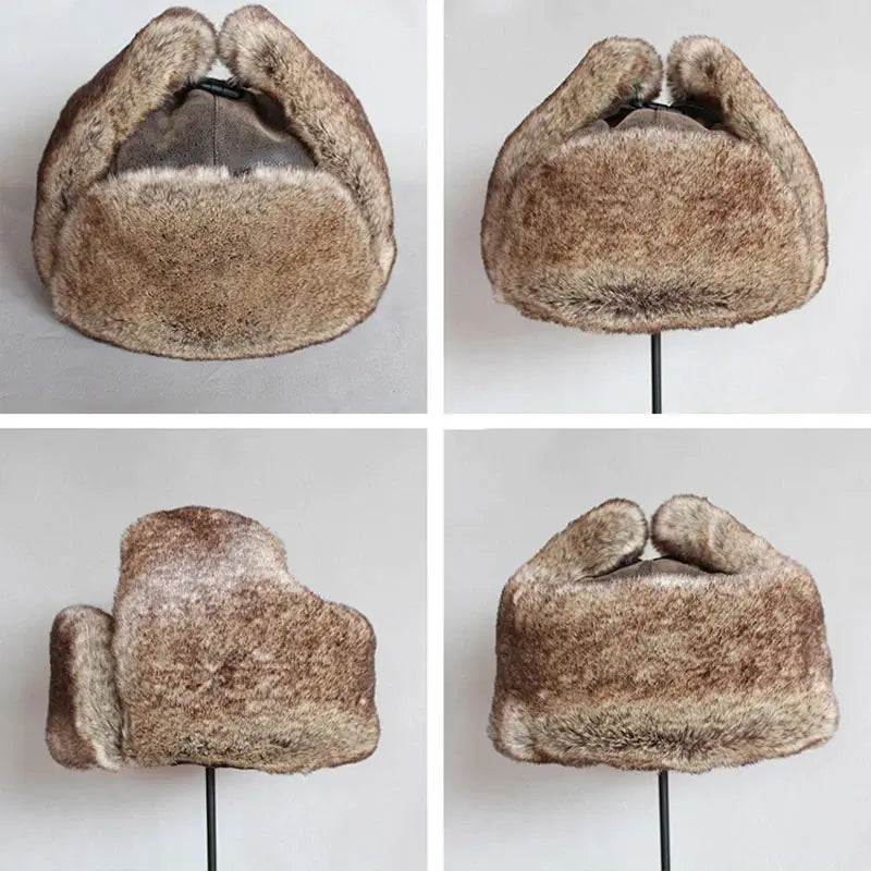 CHAPKA LUXE EN CUIR ET FOURRURE