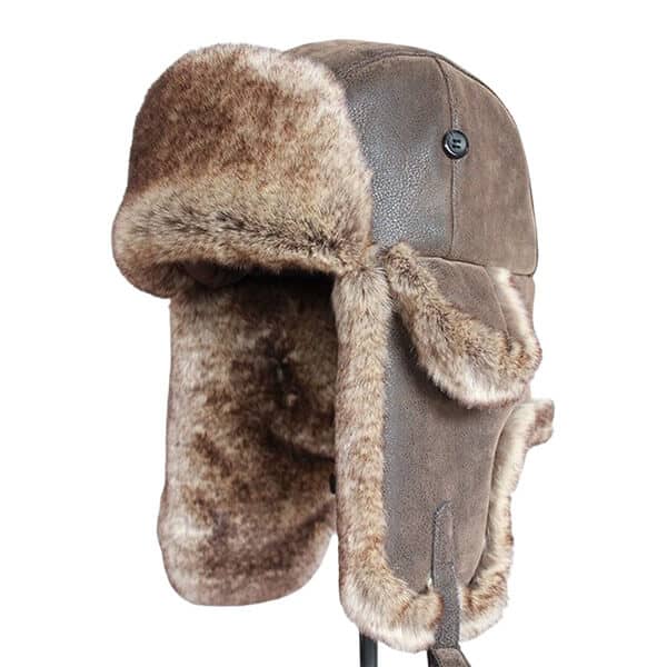 CHAPKA LUXE EN CUIR ET FOURRURE