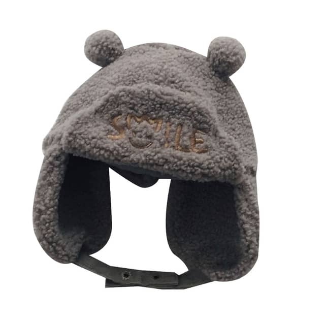 CHAPKA ENFANT GRISE AVEC POMPON