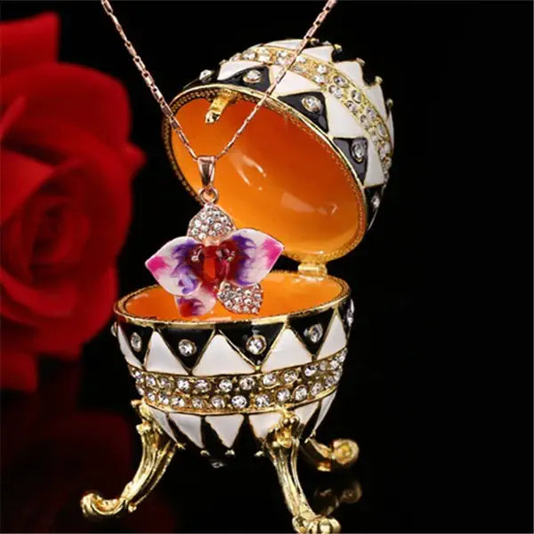Œuf de Fabergé Élégance Noir - Reproduction de Collection