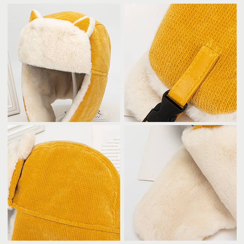 CHAPKA FEMME JAUNE ET BLANCHE - Collection Solène