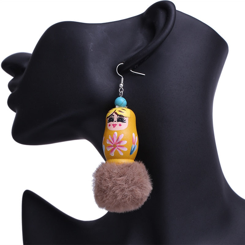 Boucles d'Oreilles Matriochka par NATHALIE.