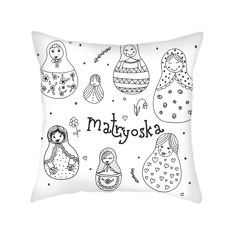 Coussin Matriochka Black & White