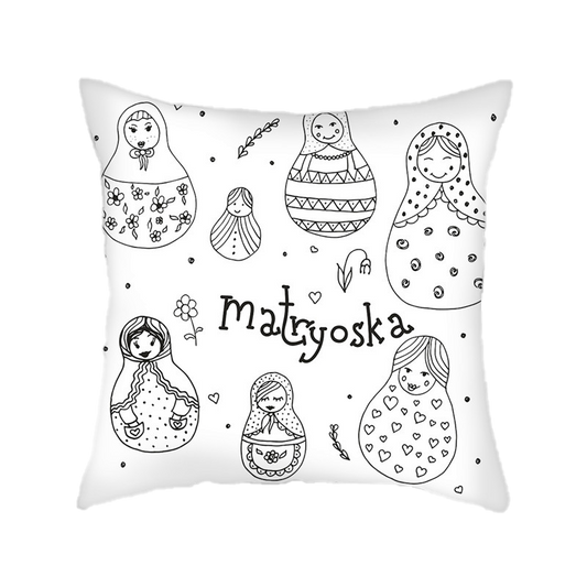 Coussin Matriochka Black & White