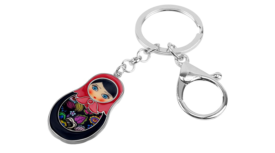 Porte-Clé Poupée Russe Noir de Luxe