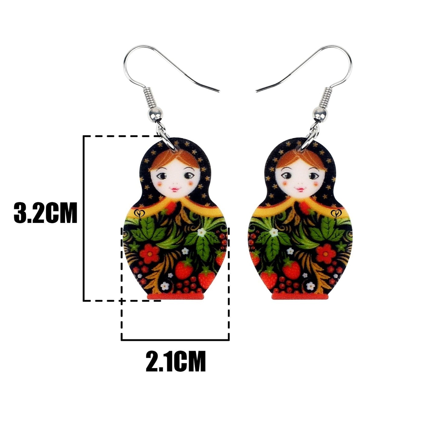 Boucles d'Oreilles Matriochka AMBRE - Collection Exclusive