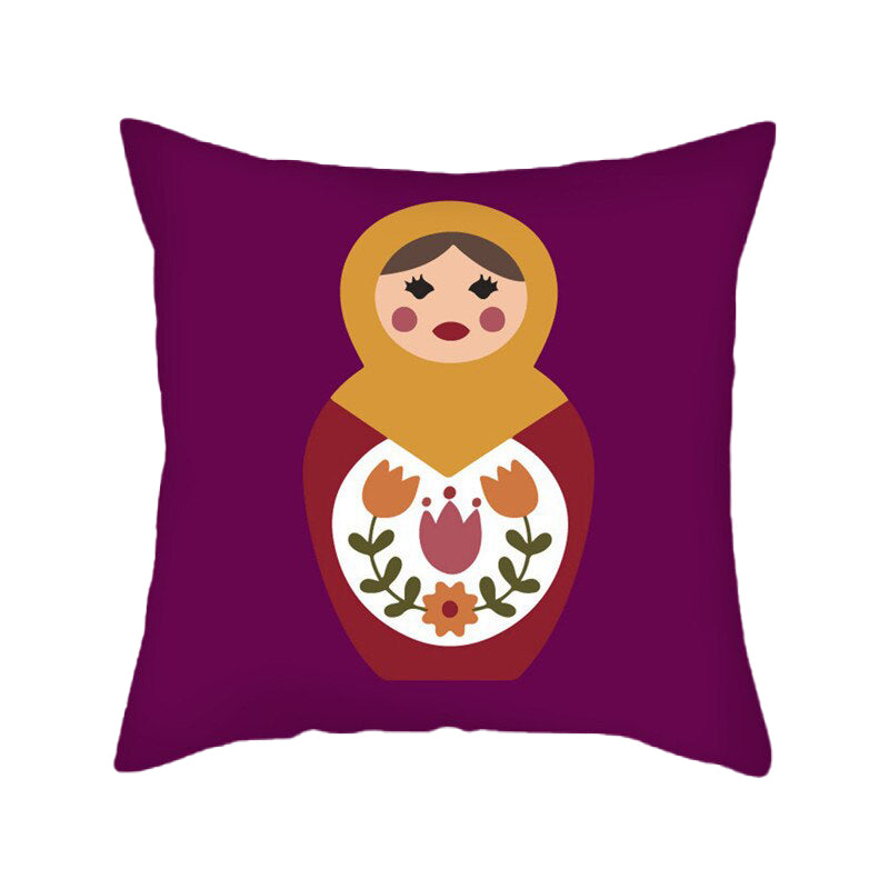 Coussin Matriochka Élégant en Violet