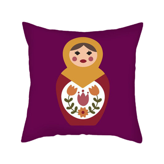 Coussin Matriochka Élégant en Violet
