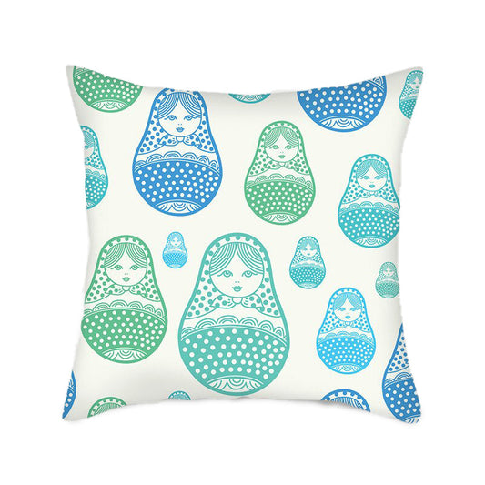 Coussin Matriochka Bleu - Édition Spéciale
