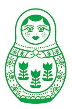 Design Vert - Tatouage Poupée Russe