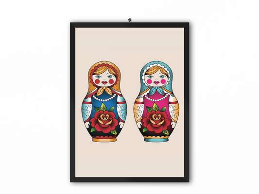 Poupée Russe Tatouée - Œuvre Originale