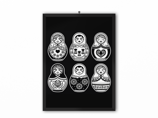 Tableau Poupée Russe Noir de Luxe