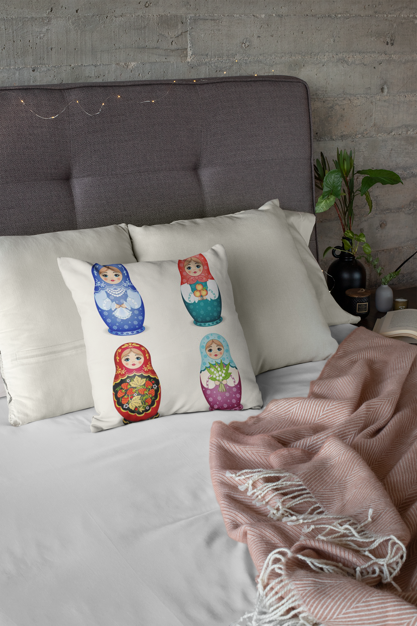 Coussin Matriochka Multicolore - Collection Russe Folklore