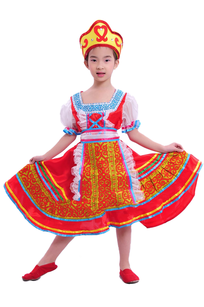 Déguisement Matriochka en Robe Rouge