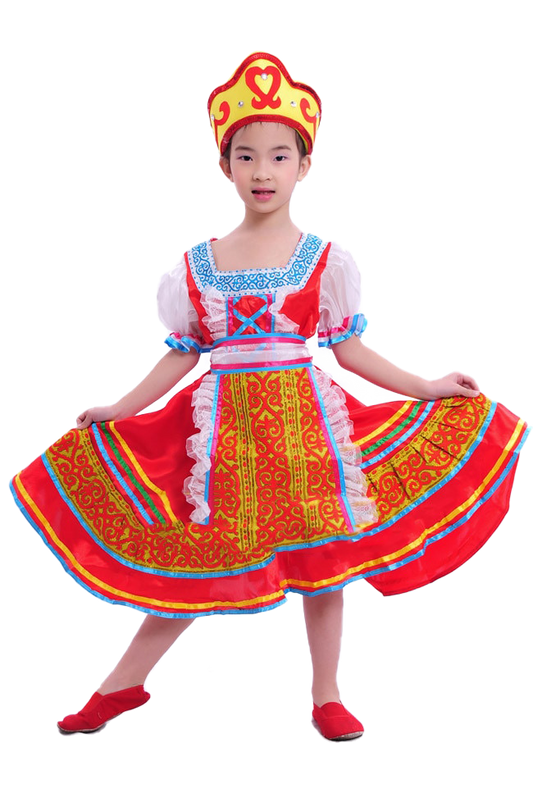 Déguisement Matriochka en Robe Rouge