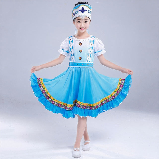 Déguisement Matriochka Bleu Traditionnel pour Fille