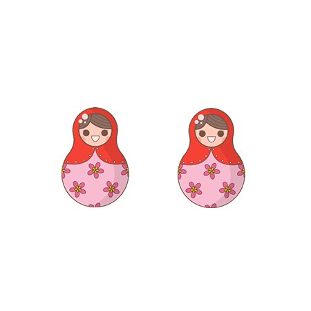 Boucles d'Oreilles Matriochka PHILOMÈNE - Édition Unique