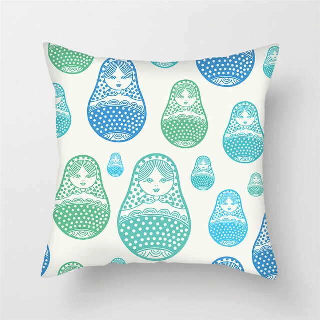 Coussin Matriochka Bleu - Édition Spéciale