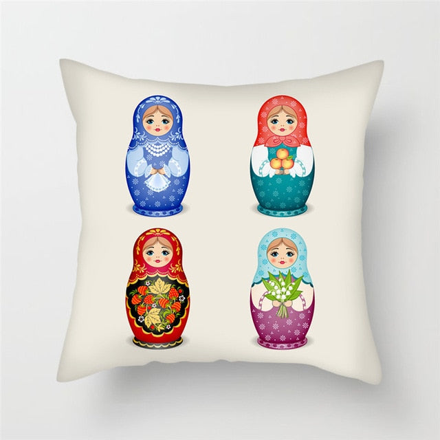 Coussin Matriochka Multicolore - Collection Russe Folklore